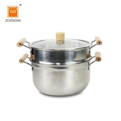 SS304 High Quality 28cm Food Dumpling Stainless Steel Steamer Pot