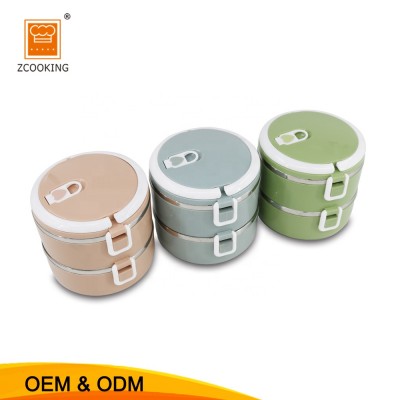 2 Layer Stainless Steel Insulated Bento Lunch Box/ Leak Proof Lunch Box with Handle /Stackable Lunch Box with Lid