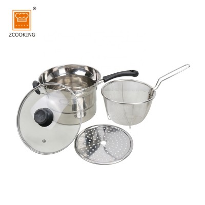 22Cm Stainless Steel Pasta Pot Noodle Pot Pasta Spaghetti Stock Pot With Strainer Insert