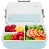 Bento Box Container for Adults & Kids | Reusable 3 Compartment Lunch Box | Food Storage Container Boxes with Utensil