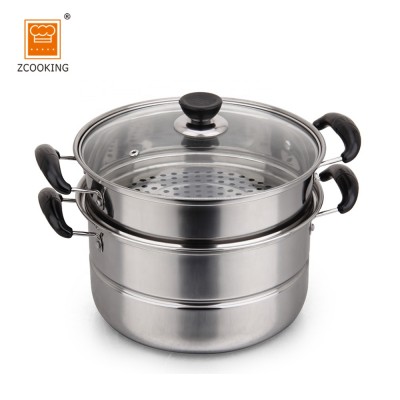 28 CM Home  2 Layer Metal Stainless Steel  Chinese Food Steamer Pot