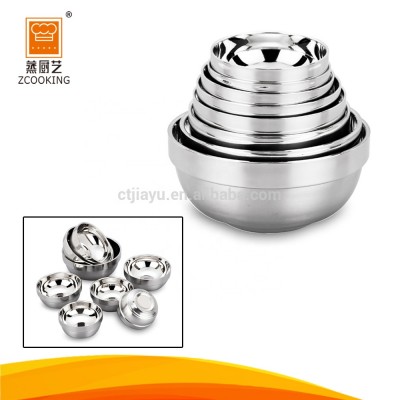 Hotel Restaurant European Style Tableware Stainless Steel Double-layers Bowl