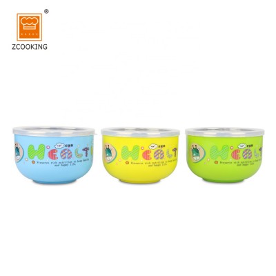 Stainless Steel Inner Kids Bowl With Cartoon Design